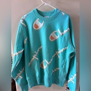 Champion Logo Print Mint Green Sweatshirt New wit Tags